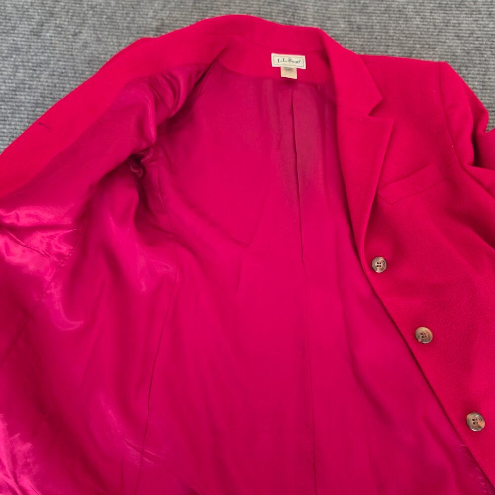 L.L. Bean Women's Size 10 Red Lined Wool Cashmere Blend Blazer - Picture 9 of 11